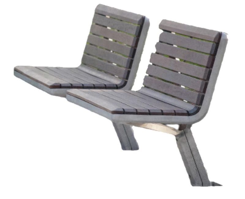 Custom Modern Metal Style Park City Bench with Armrests