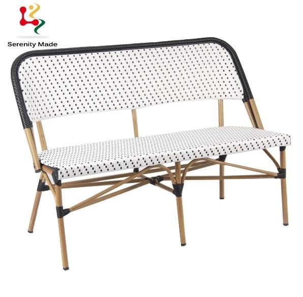 Outdoor Furniture Hotel Resort Garden Aluminium Frame PE Rattan Wicker Leisure Balcony Layback Living Room Two Seater Sofa