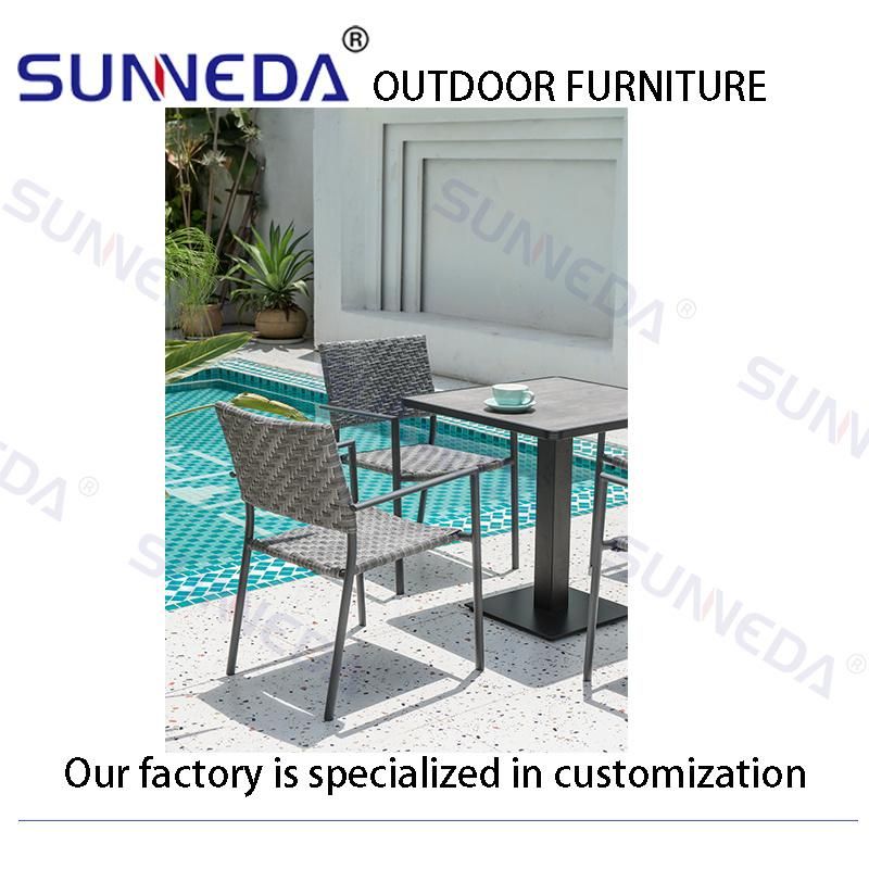 Modern Design Garden Patio Woven Rattan Wicker Outdoor Furniture Table and Chair Dining Set