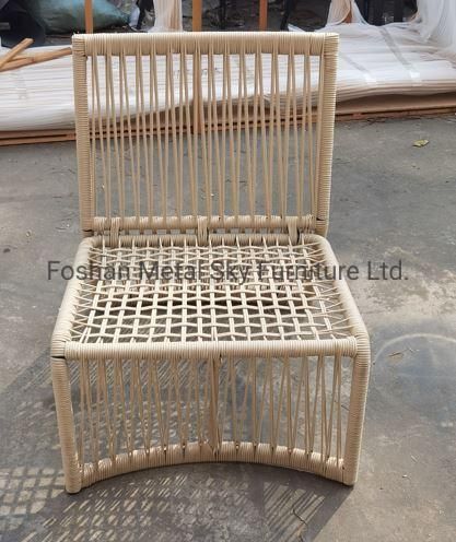Outdoor Hotel Restaurant Patio Garden Wicker Rattan Aluminum Rope Sofa