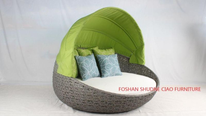 Modern Outdoor Garden Hotel Resort Villa Garden Furniture Sun Lounger Round Daybed Cabana Gazebo Sofabed Sunbed