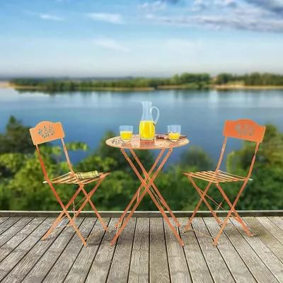 Outdoor Modern Furniture Colourful Metal Garden Sets Solid Bistro Sets