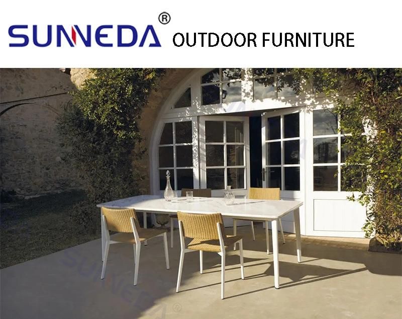Modern Style Luxury Popular Aluminum Dining Table Set