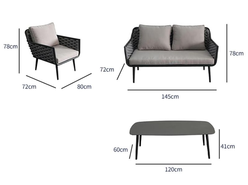 Luxury Home Furniture Set Outdoor Garden Patio Waterproof Sofa Wholesale