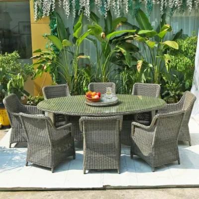Factory Supply Modern Outdoor Aluminum Frame Rattan Dining Table and Chair Furniture Set for Home Garden Patio