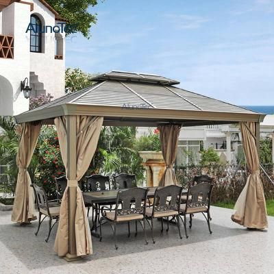 AlunoTec Waterproof Aluminium Outdoor Pavilion Pergola Modern Sunroom Tent Garden House Canopy Roof Gazebo