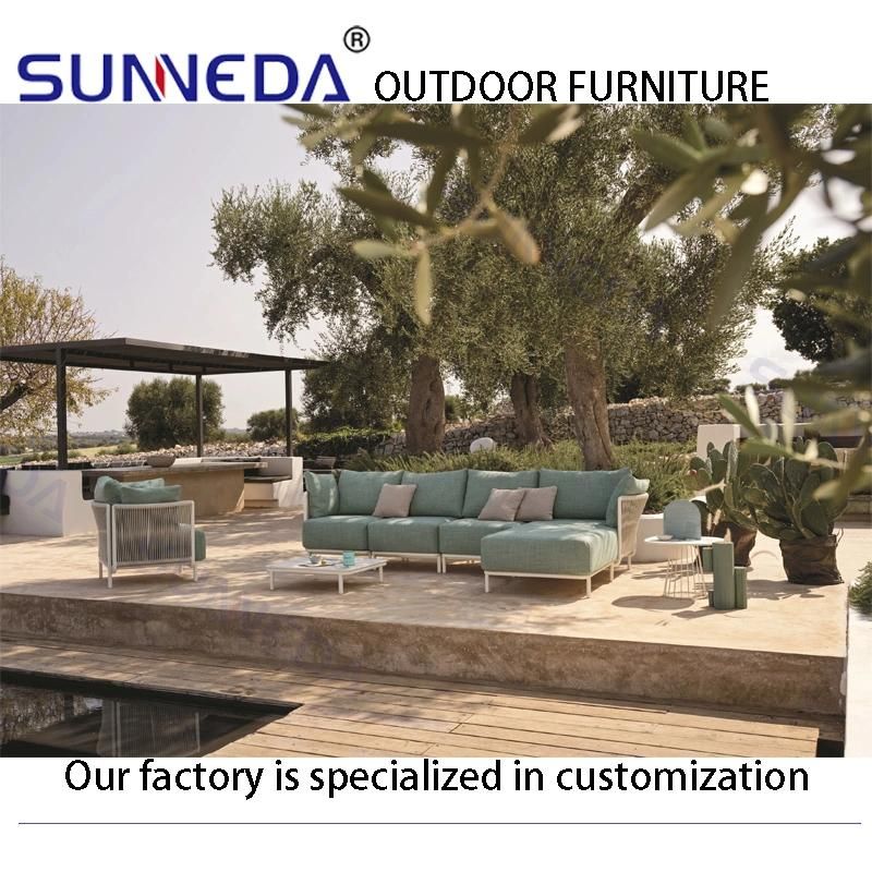 Modern Outdoor Comfortable Corner Chair and Sofa with Waterproof Cushion