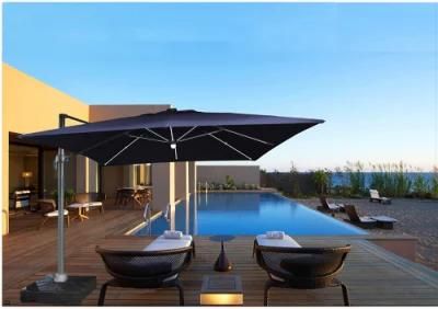 Outdoor UV Roman Umbrellea Waterproof Material Furniture 3*3m Handing Umbrella with LED Light Parasol