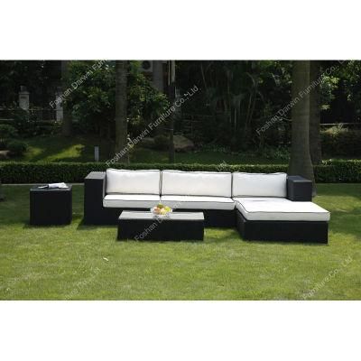 Classic Factory Wicker Outdoor PE Rattan Garden Aluminum L Shape Sofa Set