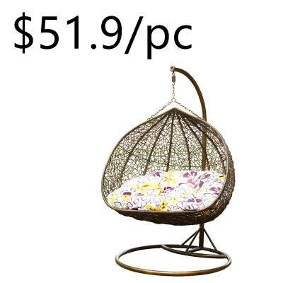 Customized Newest Hanging Rattan Double Swing Chair Morden Outdoor Chair