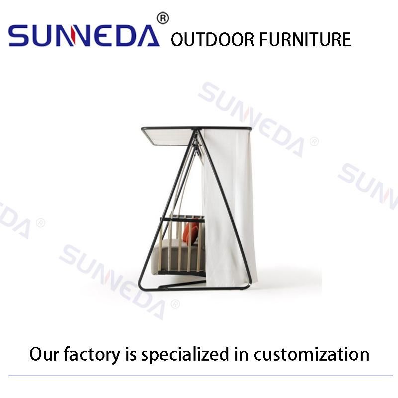 Beautiful Alu Frame Swing Soft Cushion Metal Frame Sun Lounger Set