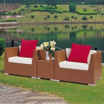Red Color Rattan Single Lounge Sofa Big Size Garden Sofa