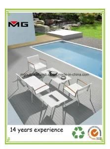 White Textilene Outdoor Patio Sofa Commercial Furniture