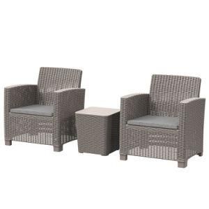 Morden Furniture Luxury Plastic Outdoor Garden Rattan Wicker Modern 3PCS Sofa Set with Storage Box