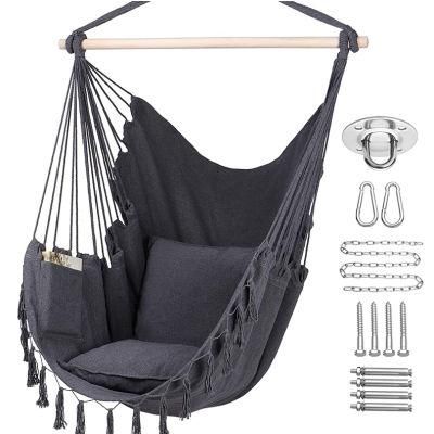 Outdoor Indoor Lazy Chair Patio Swing Hammock Chair with Tassels