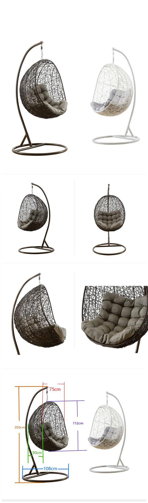 New Designed Double Seat Egg Home Outdoor Hanging Swing Chair