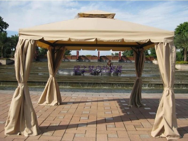 Tent for Outdoor, Aluminum Frame Soft Top Gazebo Pop up Tent with Polyester Curtains and Air Venting Screens Esg17598