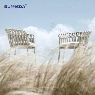 Modern Garden Coffee Table Rope Chair Casual Outdoor Woven Dining Chair Rural Outdoor Suits