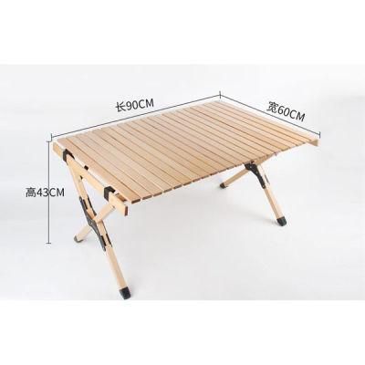2021 New Deluxe Multifunctional Heavy Duty Premium Beech Portable Foldable Camping Wood Egg Roll Table