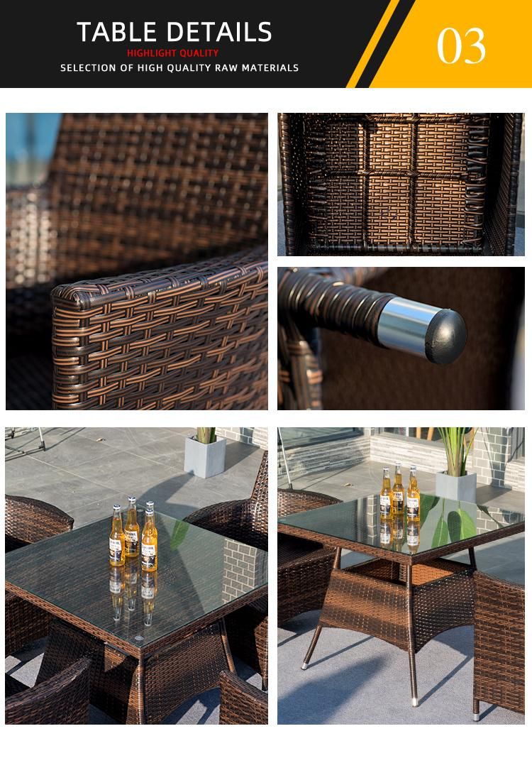 Outdoor Rattan Dining Table Rattan Table and Chair Household Furniture