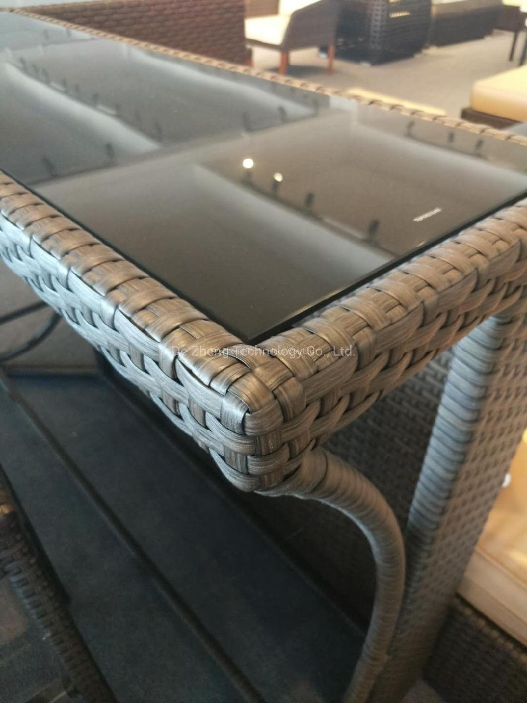 Combined Aluminum Rattan Loungers Modern Bar Set Garden Sets with Cushion Knock Down Packing Storage