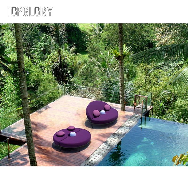 Luxury Purple Leisure Outdoor Patio Aluminum Garden Furniture Chaise Lounge