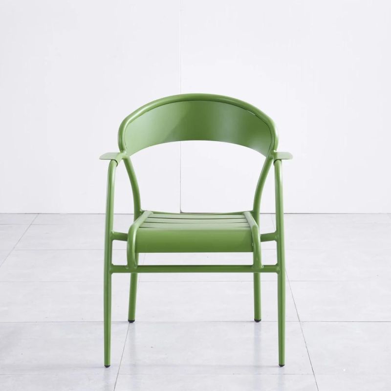 2021 New Design Aluminum Frame Metal Colorful Dining Bar Chairs