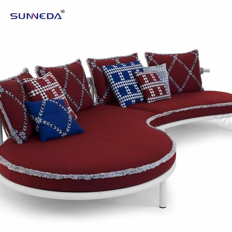 Modular Sofa with Irregular Shape Weaving Backrest Indoor and Outdoor Commercial Sofa Furniture