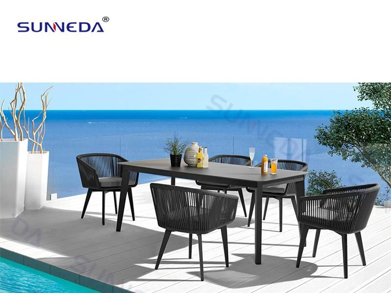 Hotel Aluminum Outdoor Table Garden Patio Dining Table Set