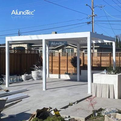 AlunoTec Outdoor Sun Shading Garden Pergolas Waterproof Electric Gazebo Metal Terrace Pergola