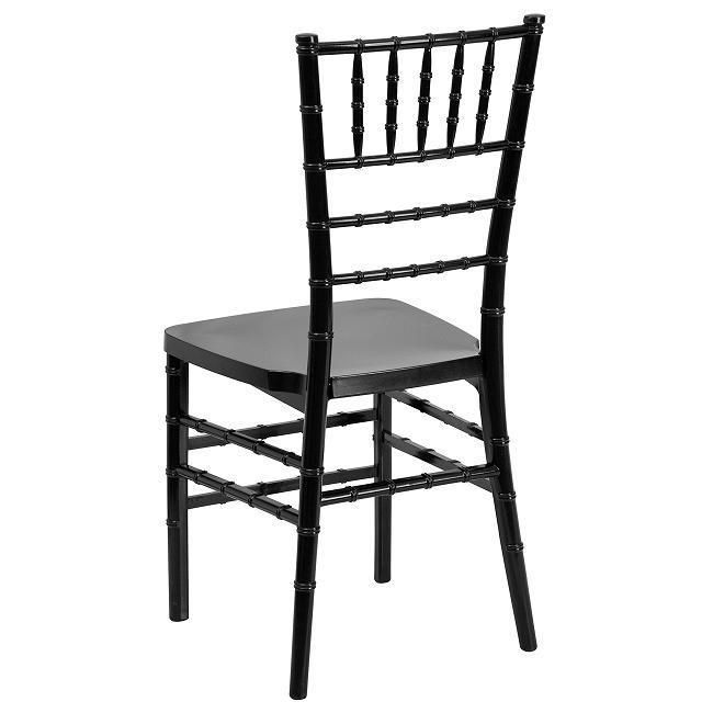 Wedding Party Events Black Metallic Stackable Resin Tiffany Chiavari Chairs