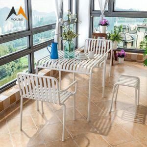 Chinese Wholesale Modern Garden Metal White Outdoor Table