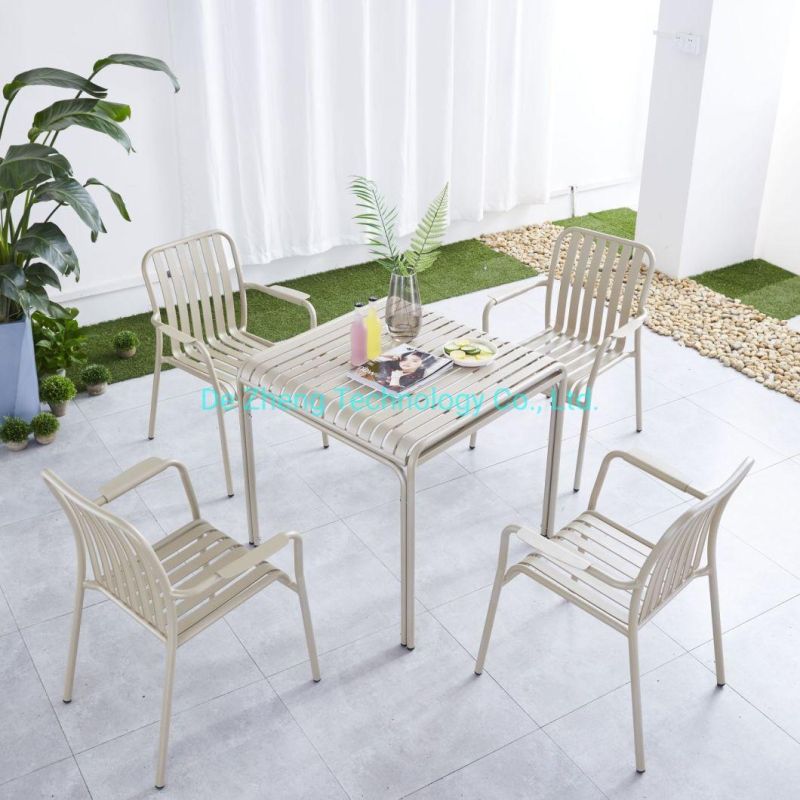 Chinese Factory Supply Wholesale Aluminum Dining Table and Chair Dining Furniture