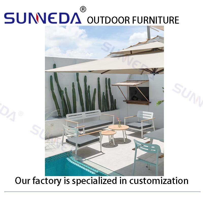 Aluminum Frame Waterproof Fabric Outdoor Garnden Furniture Dining Table Set