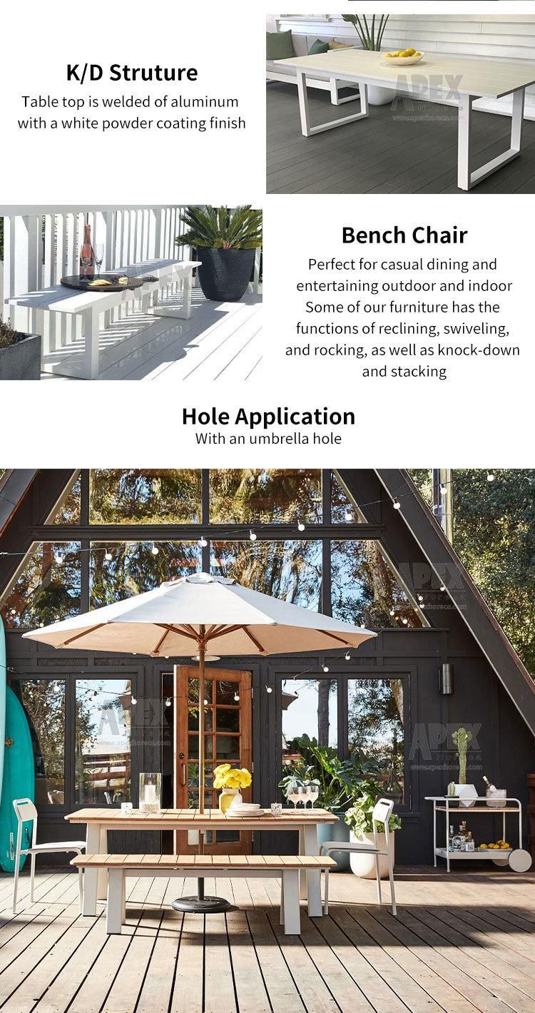 Outdoor Garden Picnic Aluminum Frame Post and Rail Table