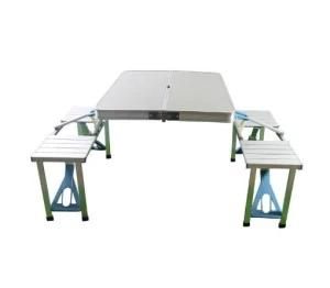 Lightweight Picnic Camping Table, Folding Table Chairs Set, Aluminum Portable Folding Table 4 Seat