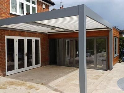 Motorized Wall Mounted Roof Louver Aluminum Pergola