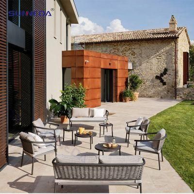 Modern Hotel Villa Patio Furniture Garden Outdoor Aluminum Rope Lounge Sofa