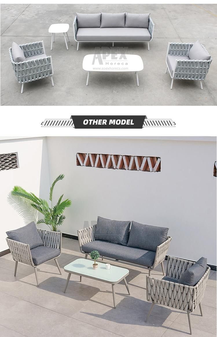 Outdoor Garden Modern Leisure Design Luxury Aluminum Rope Sofa Set
