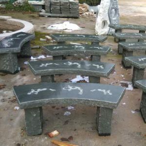 Stonework Relief Stone Bench Pond Side Lovely Koi Bench in Granite