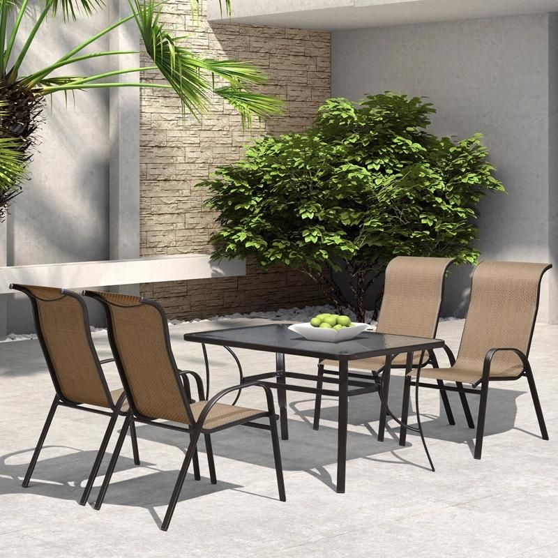 Outdoor Aluminum Frame Garden Extending Polywood & Textilene Dining Chair