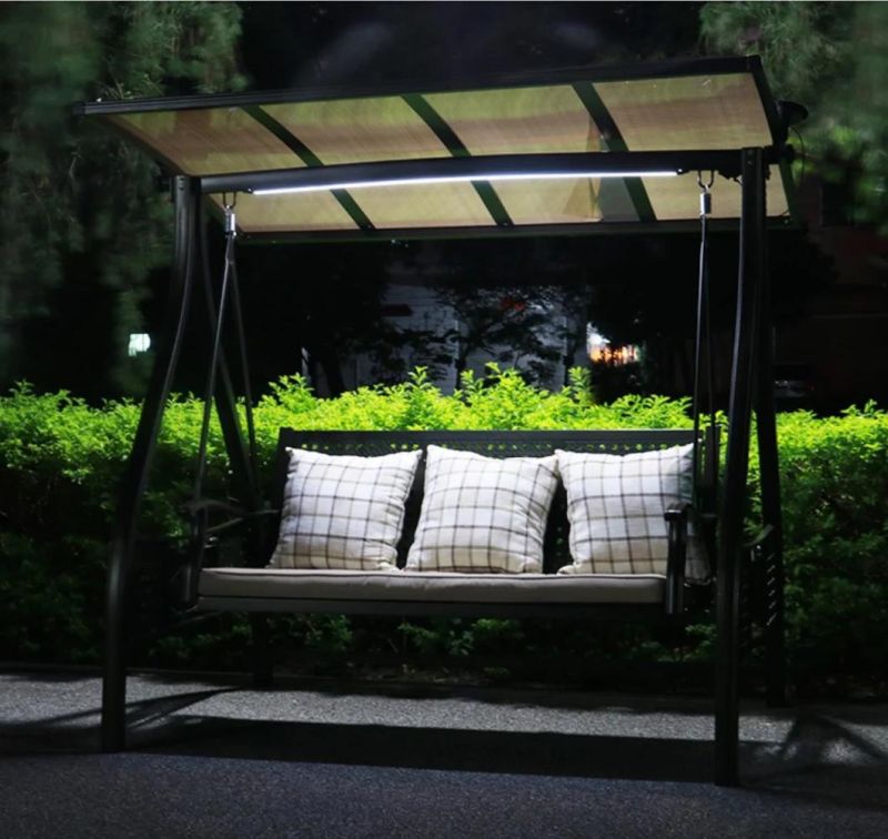 Outdoor Hanging Chair Courtyard Garden Cast Aluminum Solar Swing