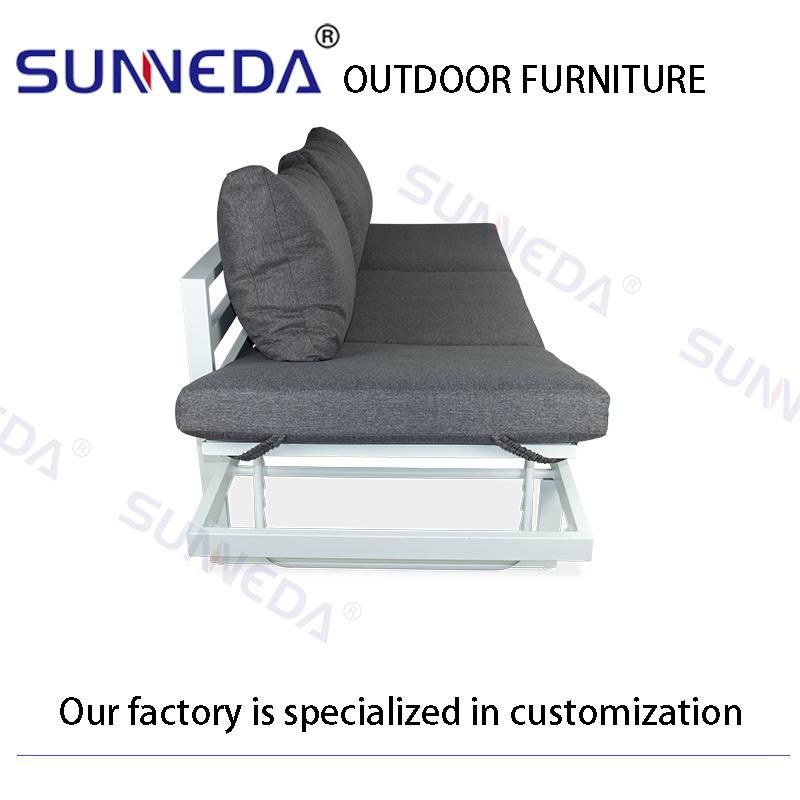 Adjustable Lift Changing Sun Lounge Aluminum Metal Furniture