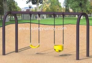 Two Seats Garden Metal Swing with Durable Galvanized Tube