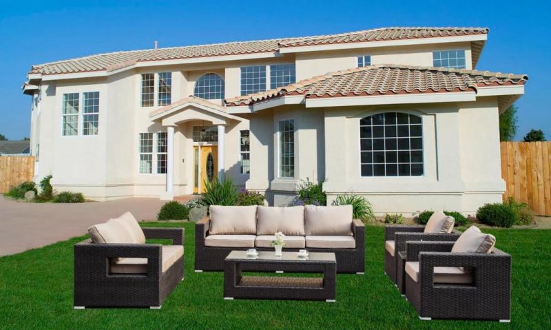 Modern Outdoor Rattan Leisure Garden Furniture Sofa Set with Aluminum Frame