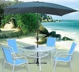 Aluminium 3X2m Crank and Tilt Rectangular Parasol in Green