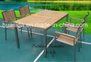 Teak Wood Table with 4 Chairs for Outdoor Dining