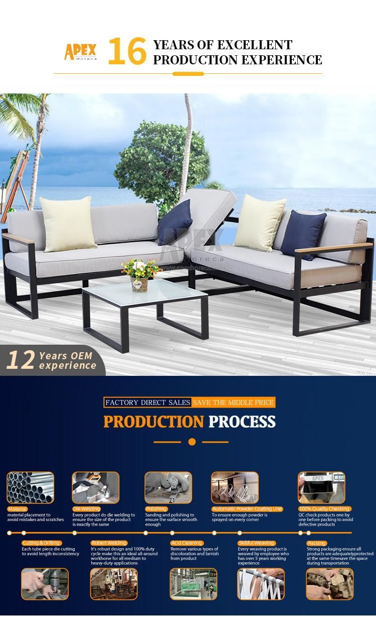 Outdoor Modern Living Room Furniture Hotel Luxury Sofa Set