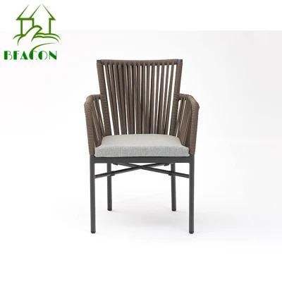 Stackable Modern Commercial Restaurant Aluminum Outdoor Rope Dining Chair
