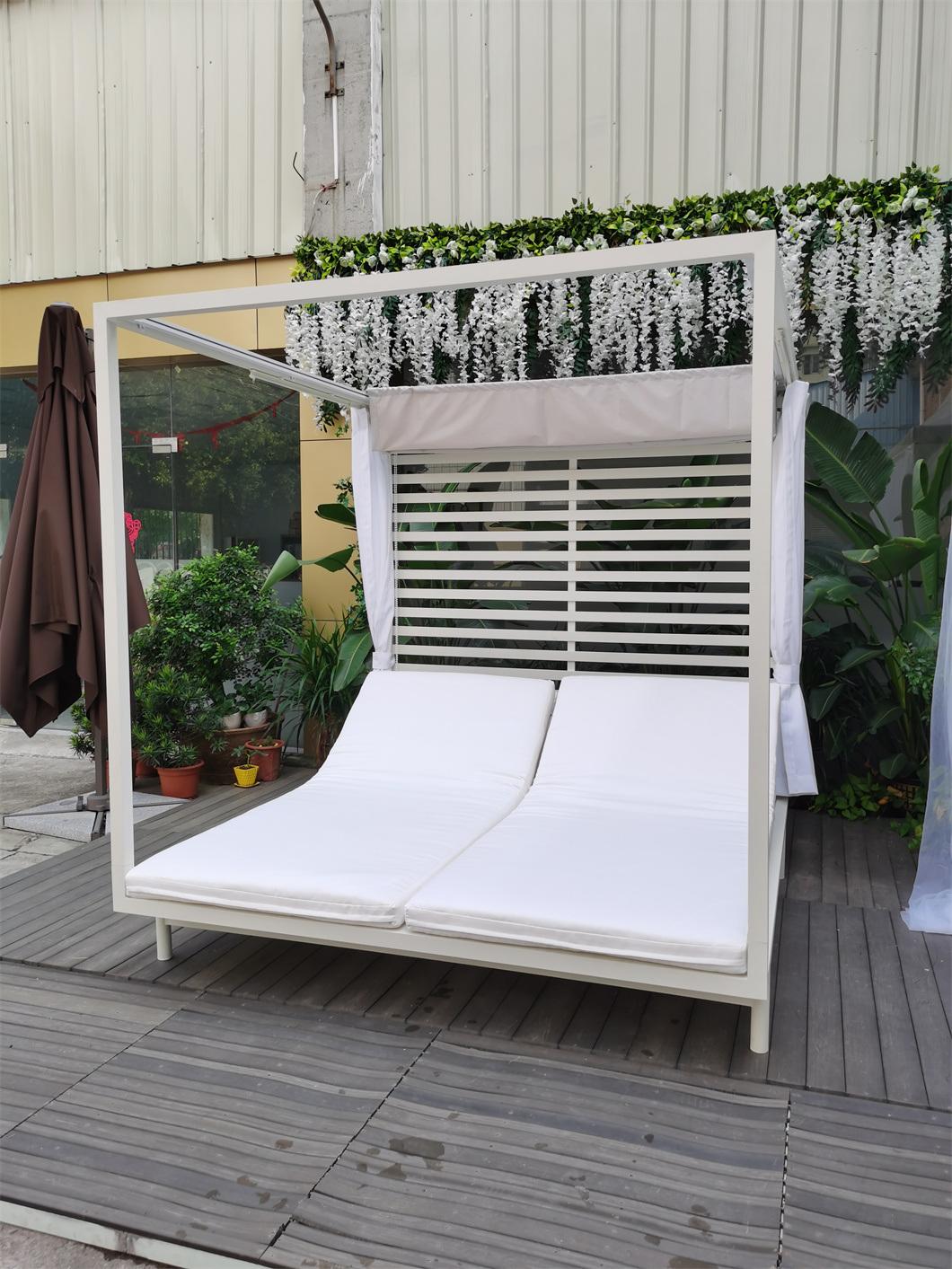 Modern Outdoor Garden Patio Hotel Home Outdoor Furniture Beach Chair Two-Seat Sun Lounger Sunbed